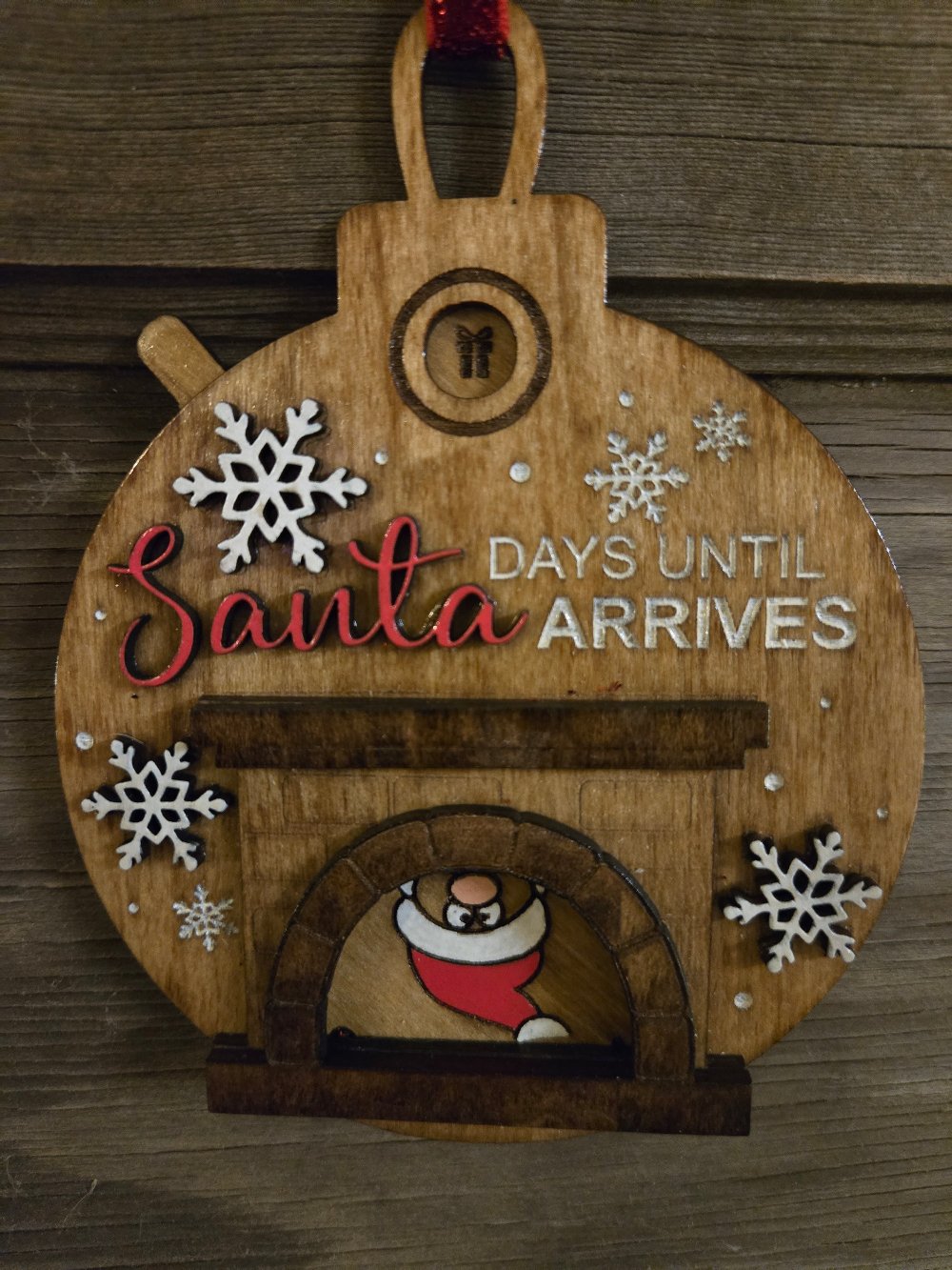 Santa Countdown to Christmas Ornament