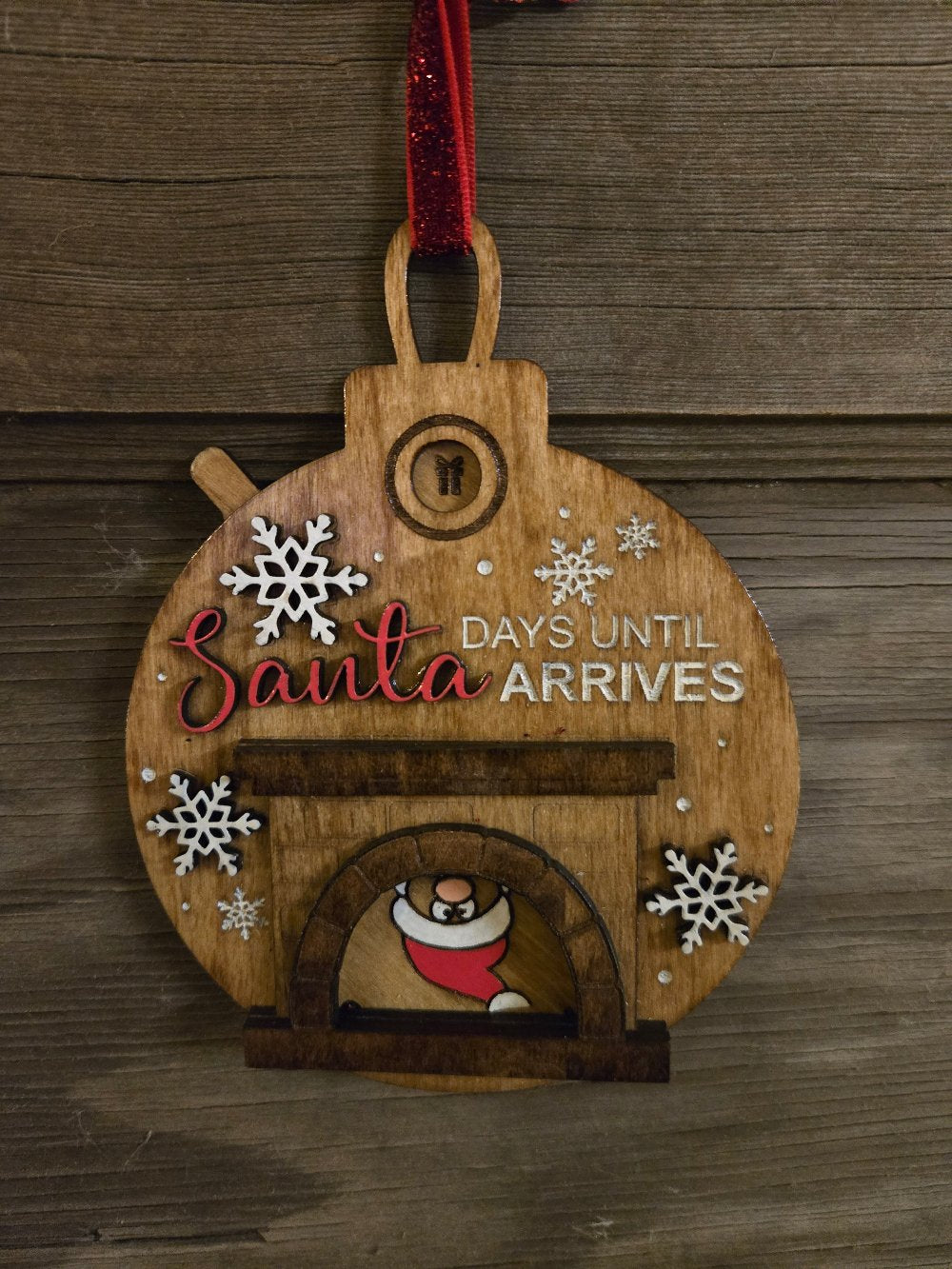 Santa Countdown to Christmas Ornament