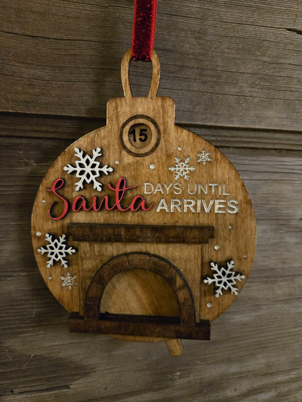 Santa Countdown to Christmas Ornament