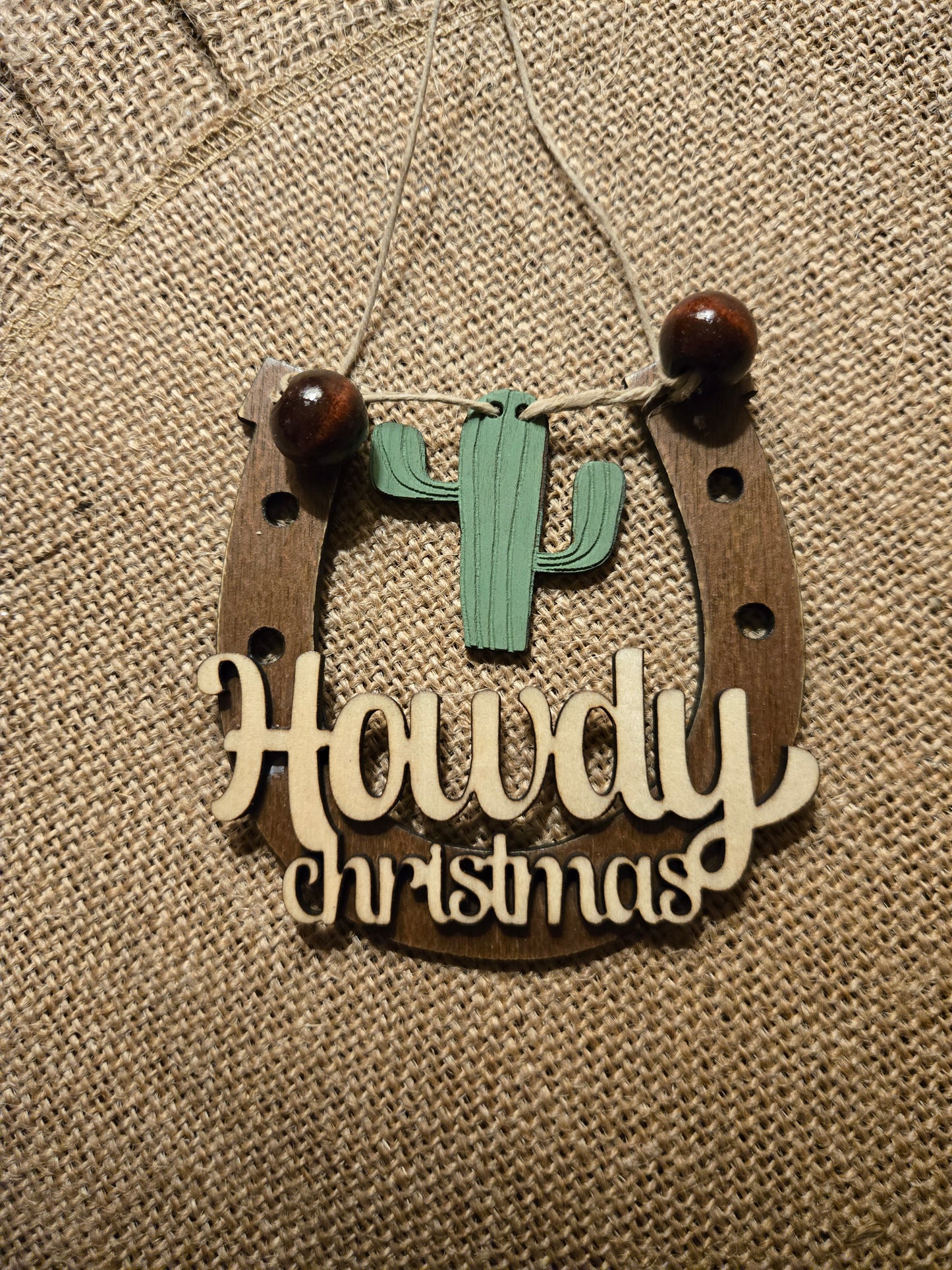 Howdy Christmas Horseshoe Ornament