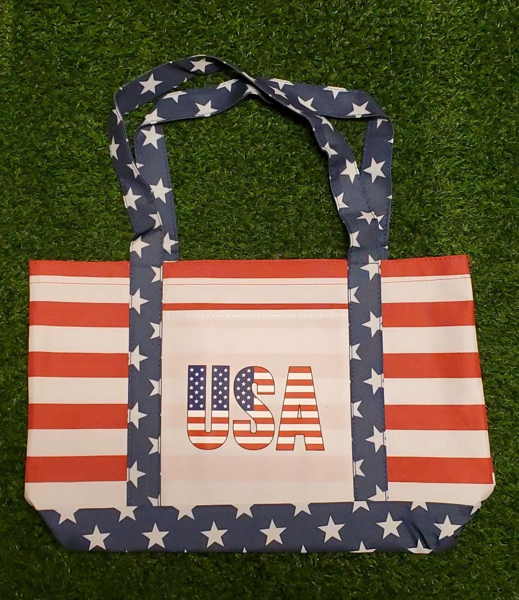 Americana Beach Tote Bag w/ Patriotic Designs