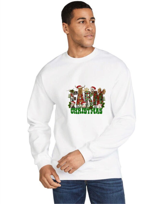 Farm Christmas Crew Neck Sweatshirt