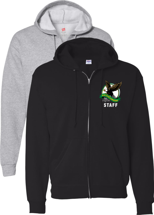 Olive View Elementary Full-Zip Hoodie w/ Staff Logo